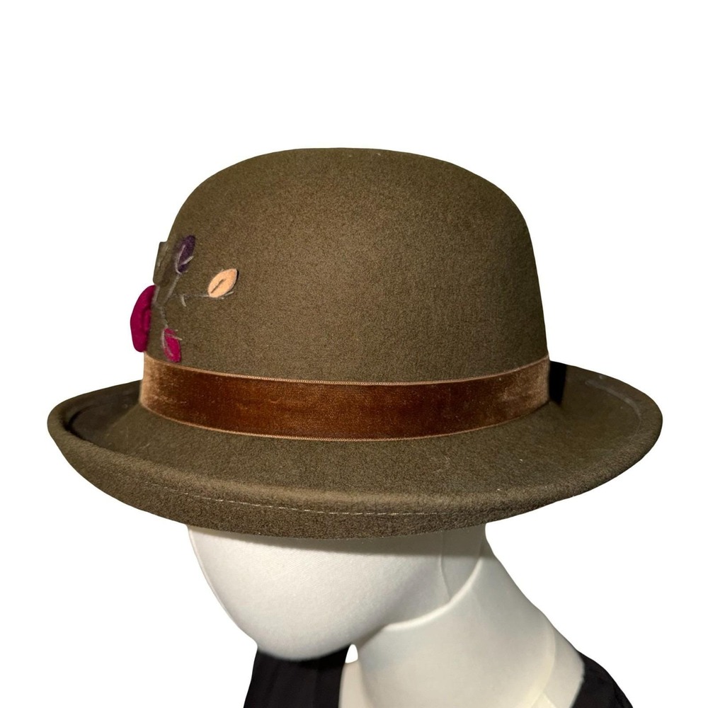 Toucan Collection Vintage Hat Womens Knitted Flower 100% Wool - Picture 5 of 8